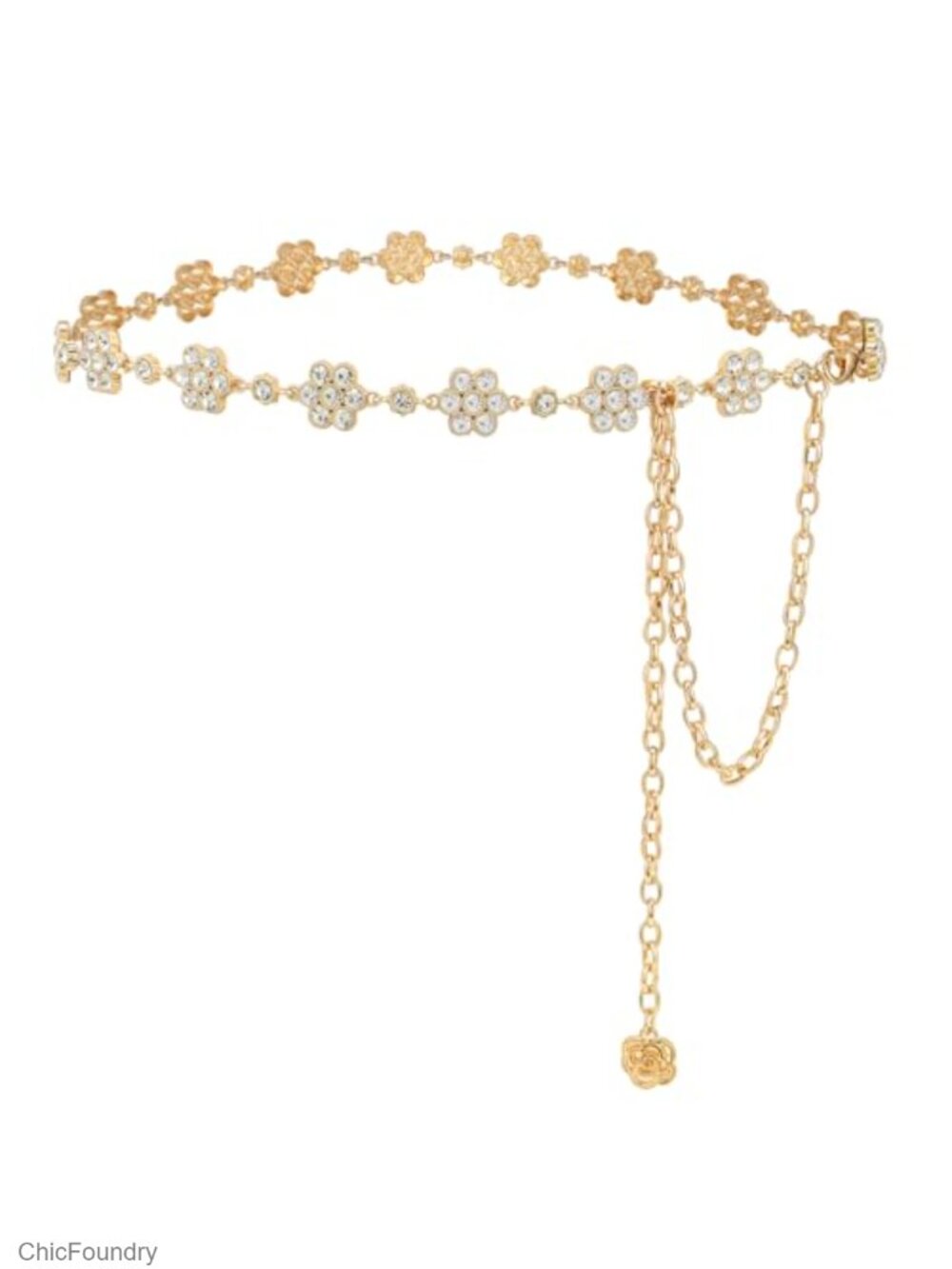 Rhinestone Diamond Flower Waist Belt Women's Decorative Dress Belt